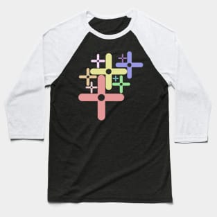 criss-cross rainbow design Baseball T-Shirt